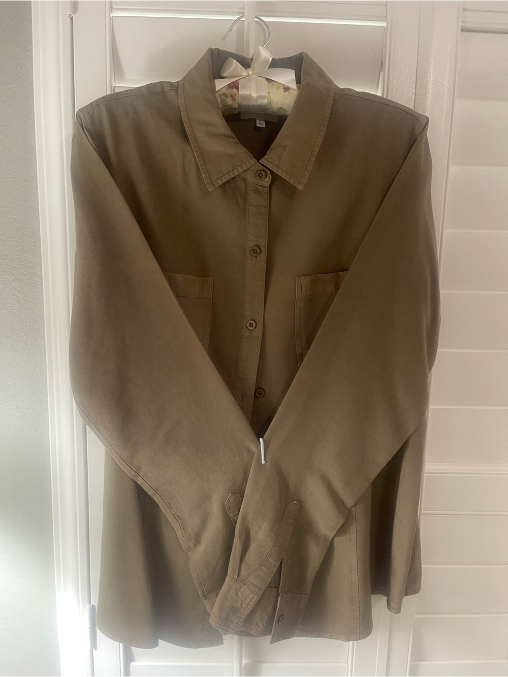 Thread & Supply Olive Brown Button-Down Shirt
